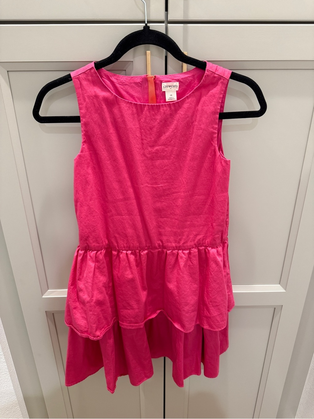 Crew cuts Girls' Sleeveless Tiered Dress in Hot Pink - Picture 3 of 5